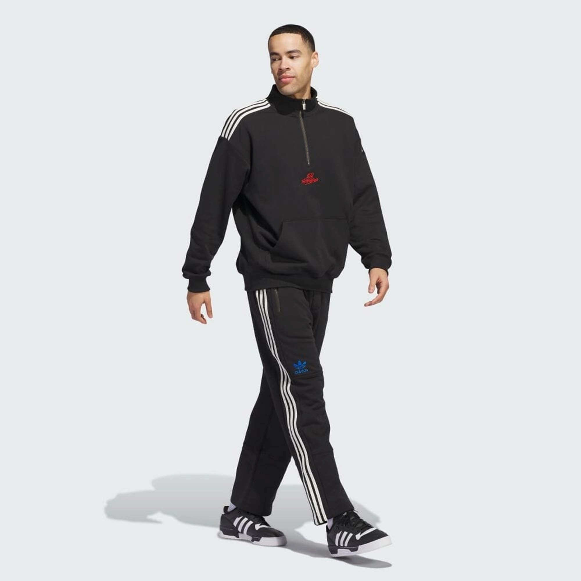 Adidas Originals | 100 THIEVES 1/2 ZIP  { BLACK