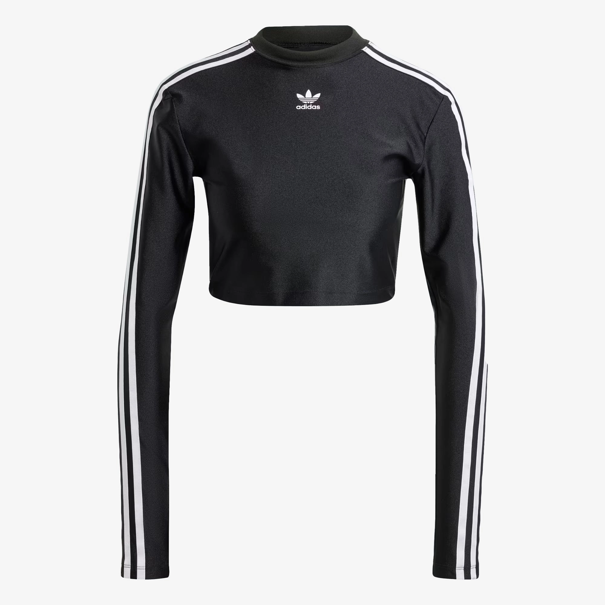 Adidas Originals | 3-STRIPES CROPPED LONG SLEEVE TEE  { BLACK