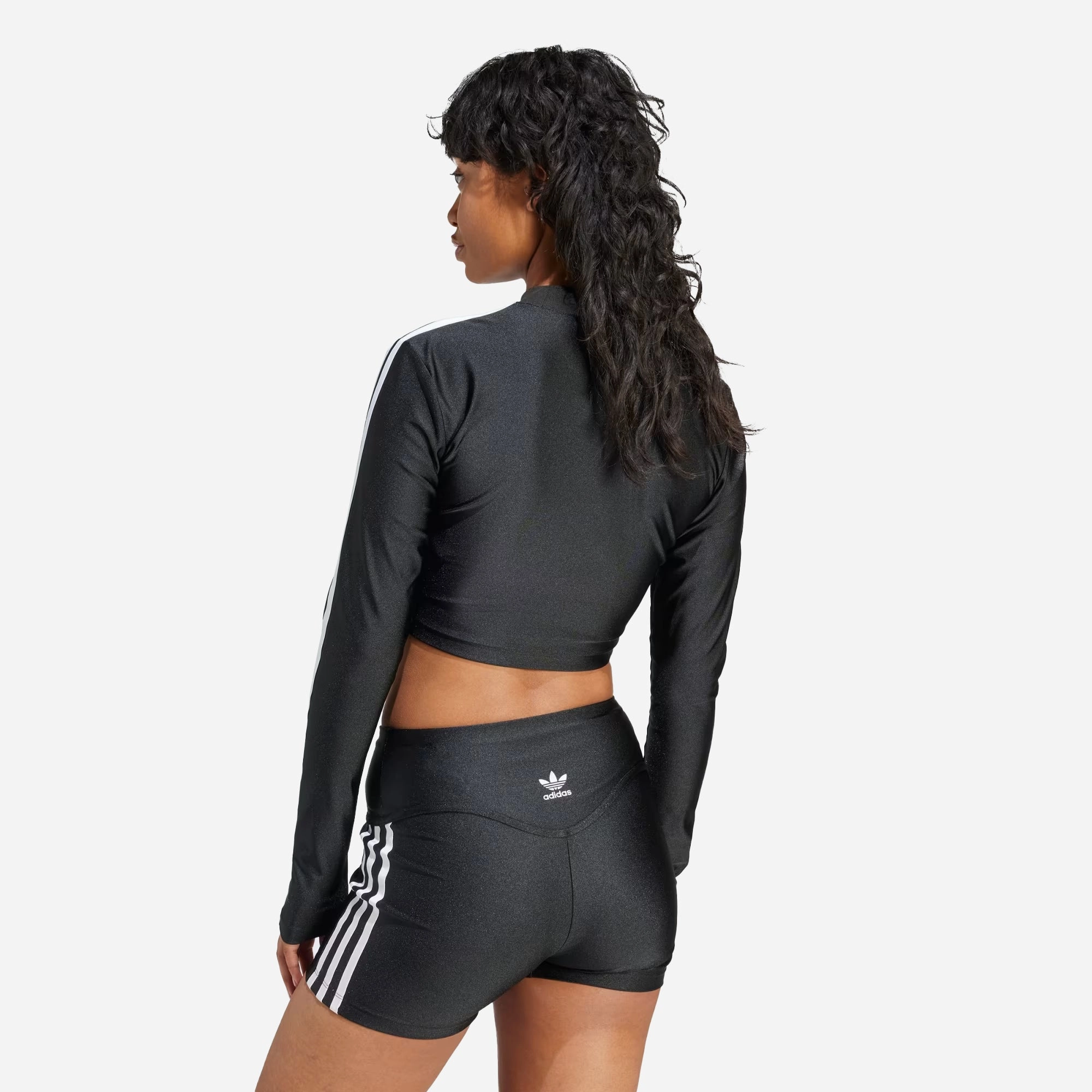 Adidas Originals | 3-STRIPES CROPPED LONG SLEEVE TEE  { BLACK