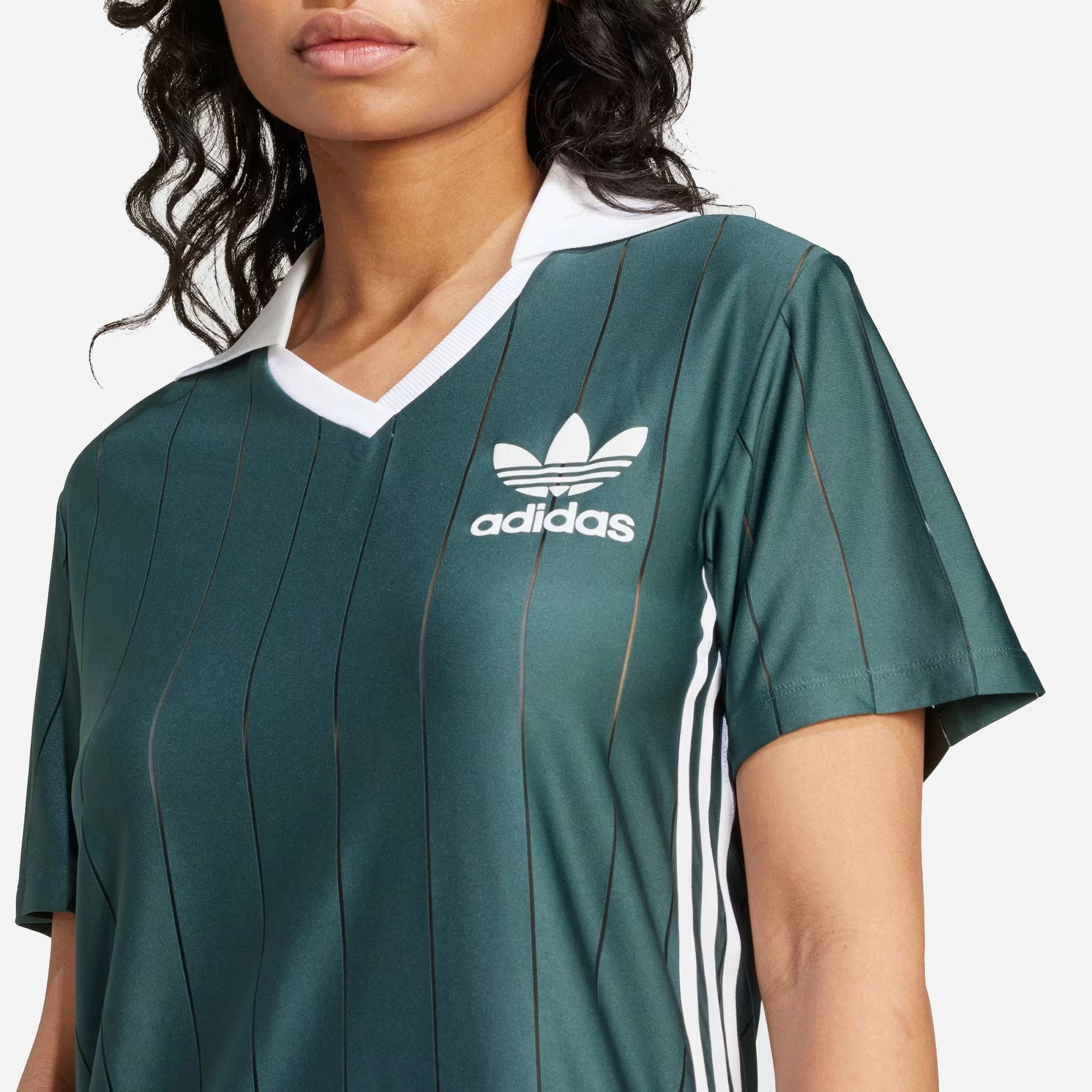 ADIDAS ORIGINALS | ADICOLOR 3-STRIPES PINSTRIPE DRESS { MINERAL GREEN