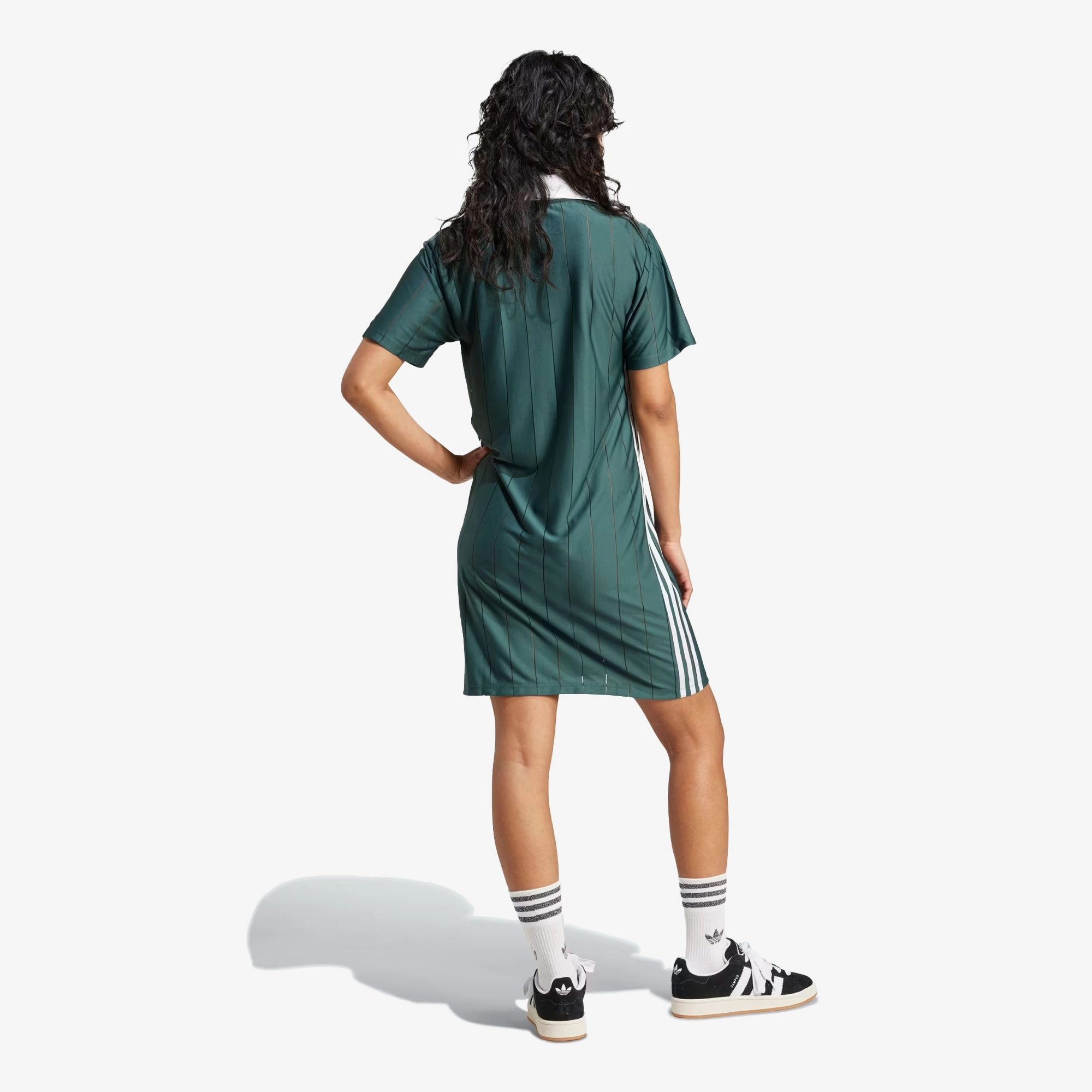 ADIDAS ORIGINALS | ADICOLOR 3-STRIPES PINSTRIPE DRESS { MINERAL GREEN