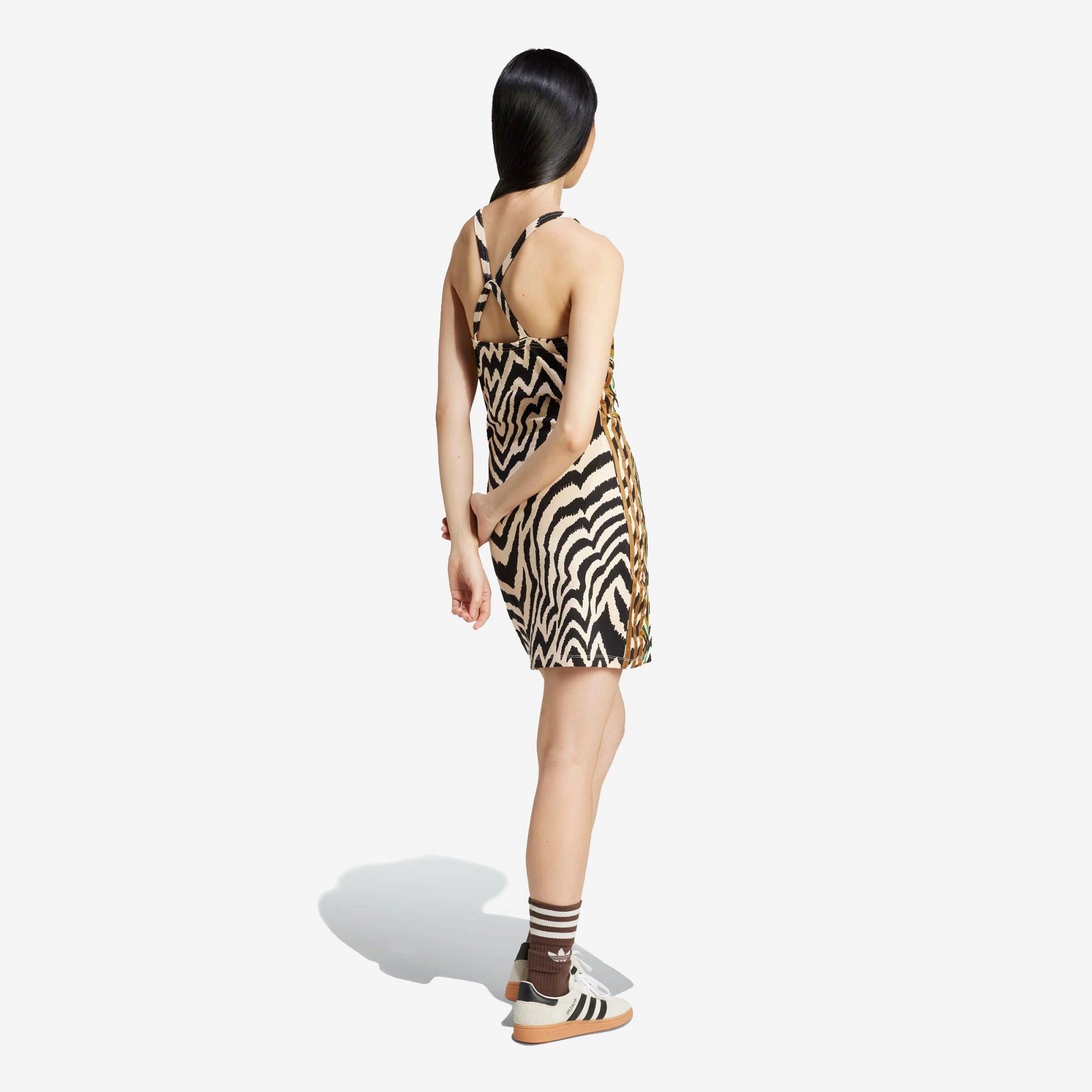 ADIDAS ORIGINALS | X FARM RIO 3-STRIPES MINI DRESS { CRYSTAL SAND