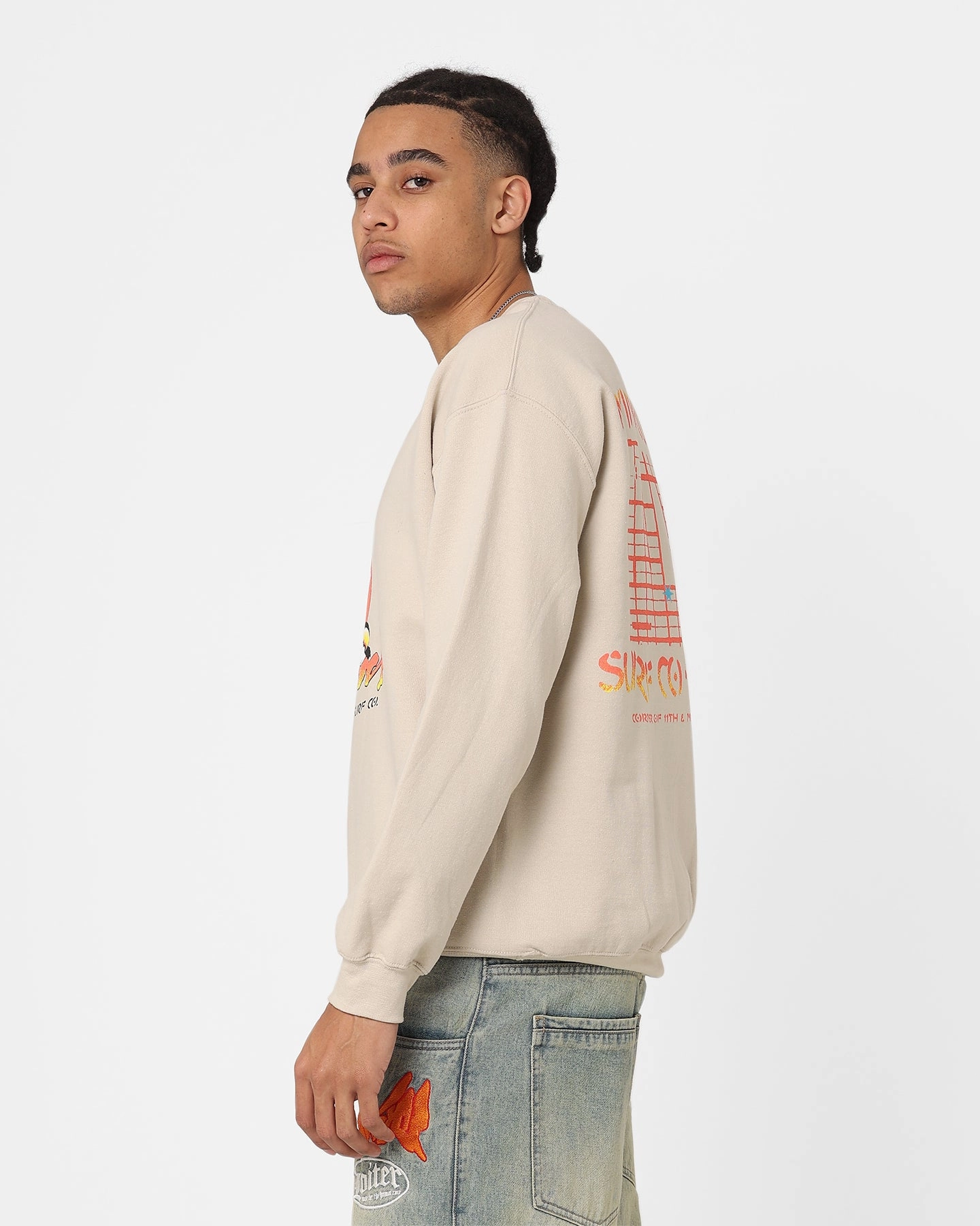 American Thrift Windrunners Surf Co Crewneck Sand