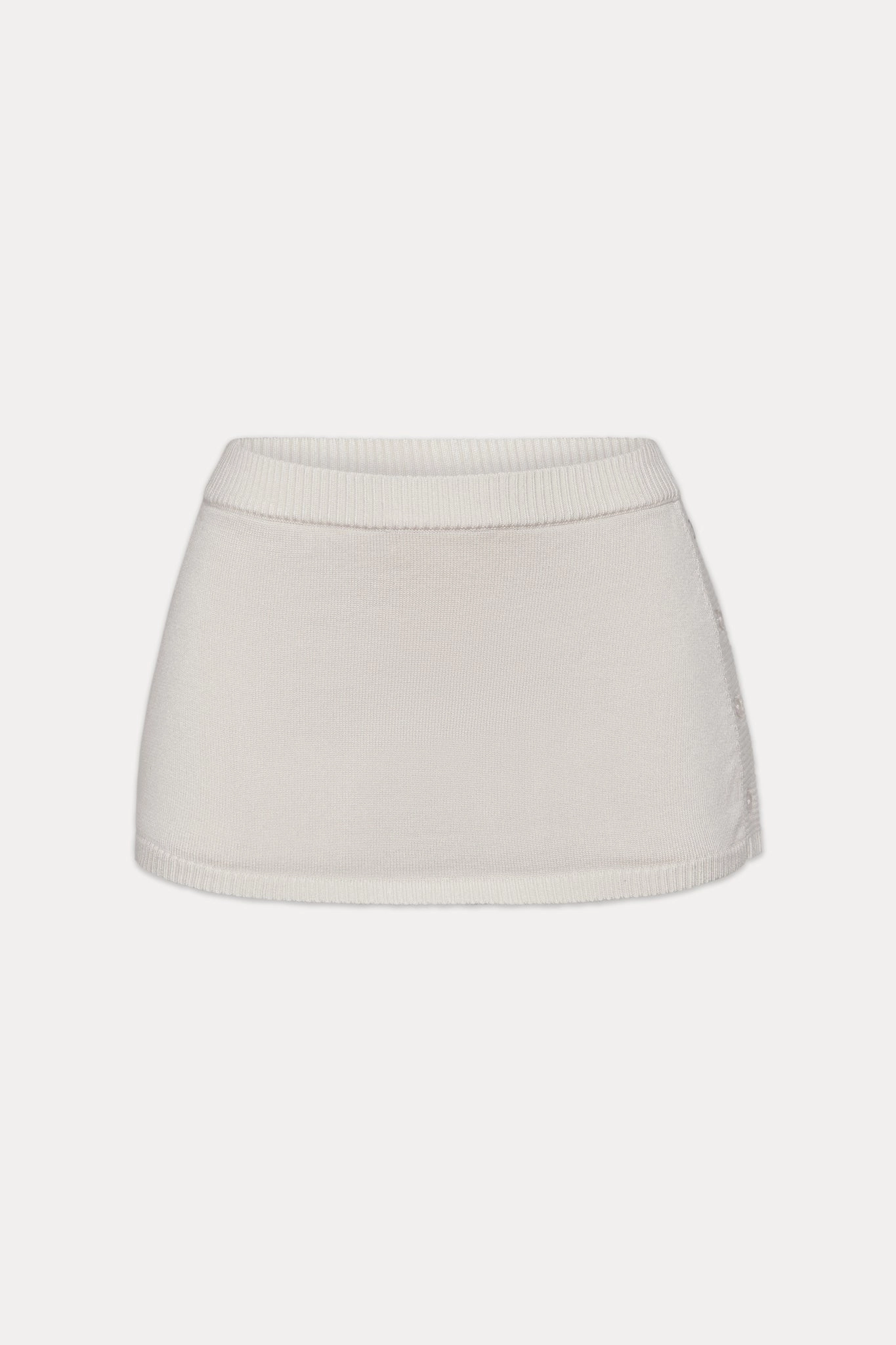 Ash Knit Mini Skort - Ivory