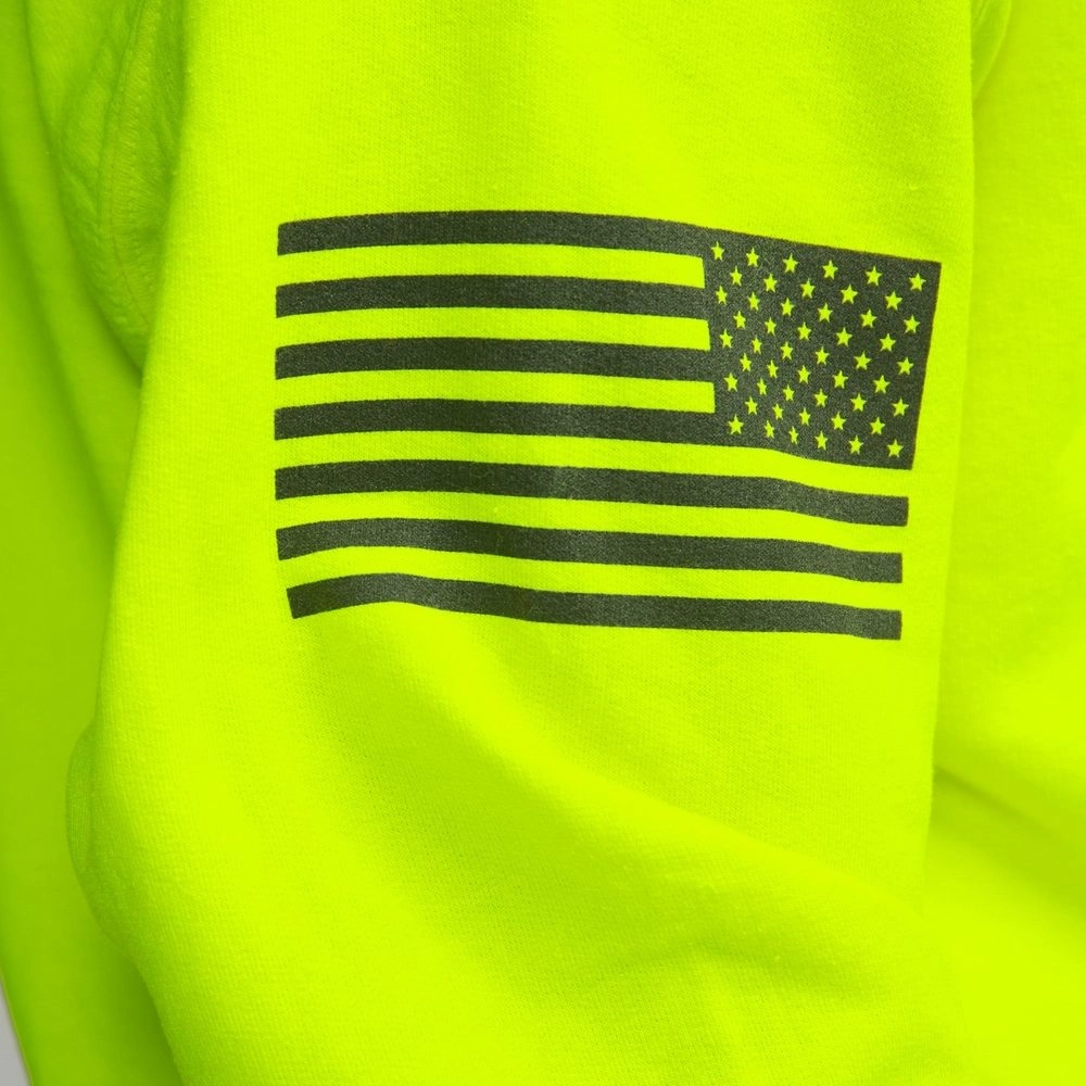 Basic Hoodie Safety Green 2 Pack