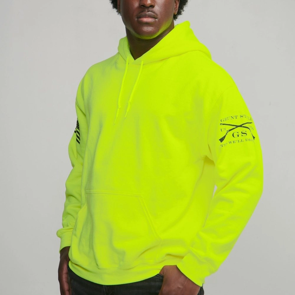 Basic Hoodie Safety Green 2 Pack