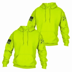 Basic Hoodie Safety Green 2 Pack