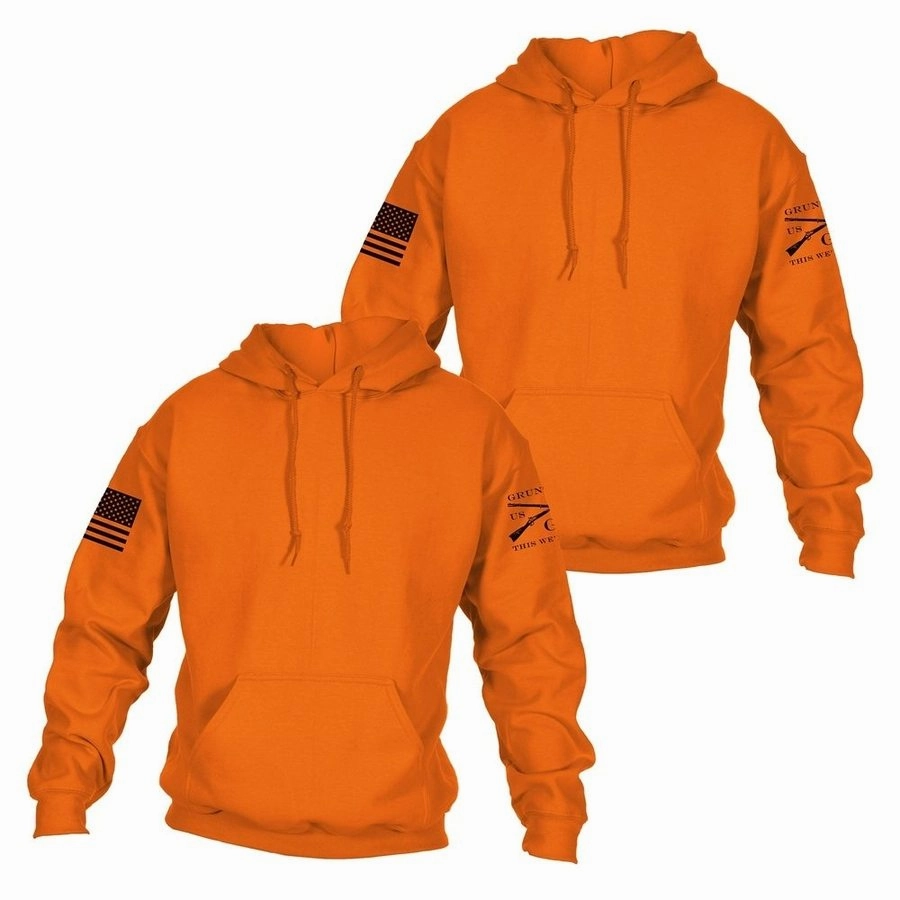 Basic Hoodie Safety Orange 2 Pack