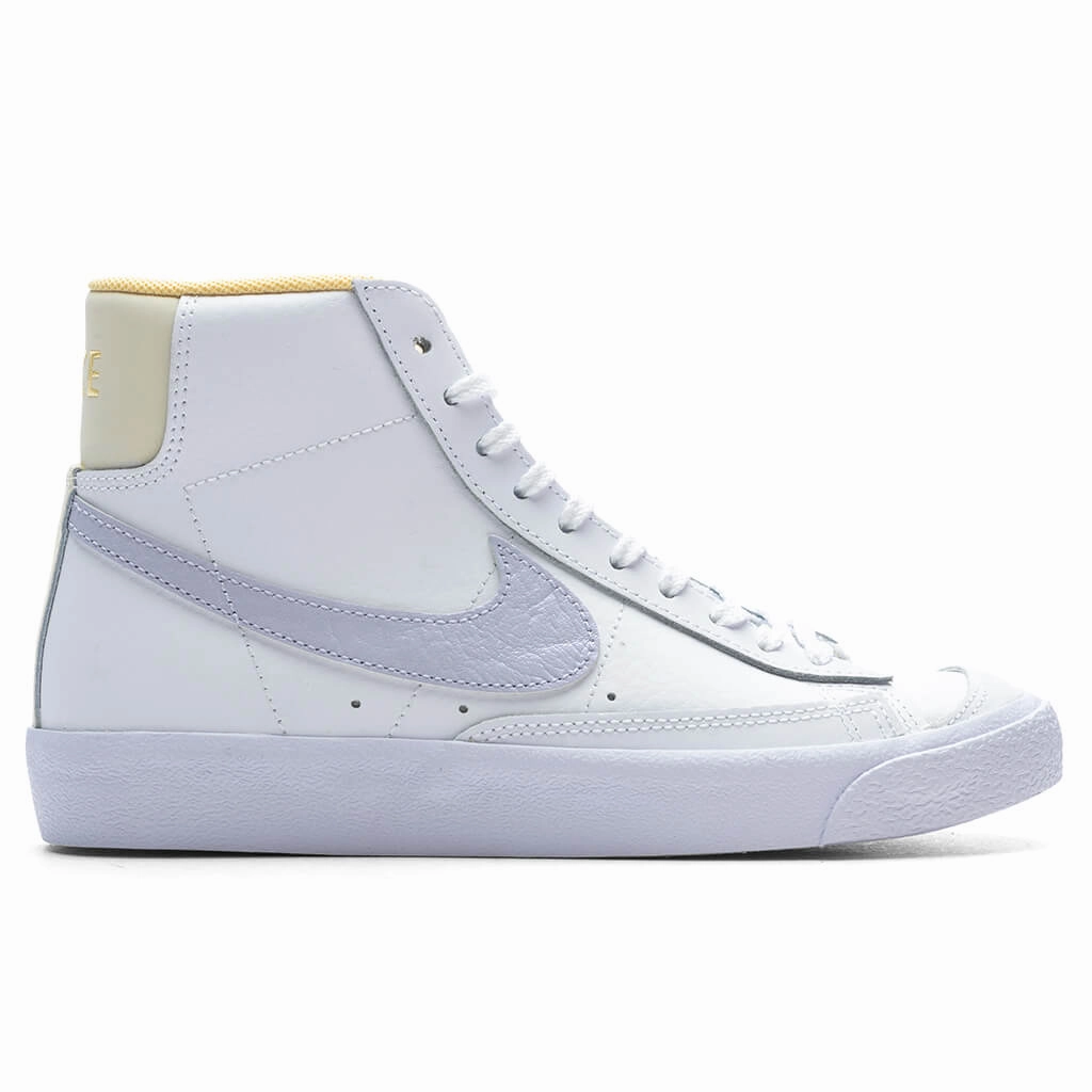 Blazer Mid '77 (GS) - White/Oxygen Purple/Coconut Milk