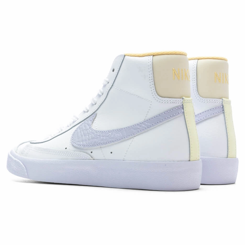 Blazer Mid '77 (GS) - White/Oxygen Purple/Coconut Milk