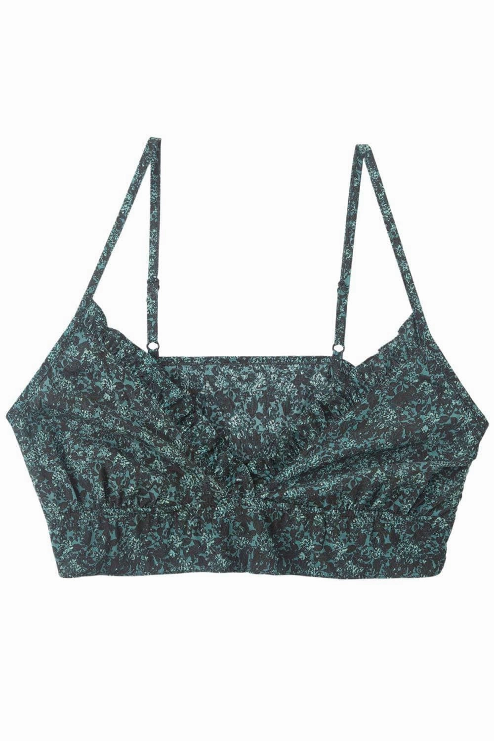 Botanist Silk Cropped Ruffled Bralette