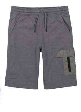 Boys French Terry Drawstring Zip Pocket Shorts