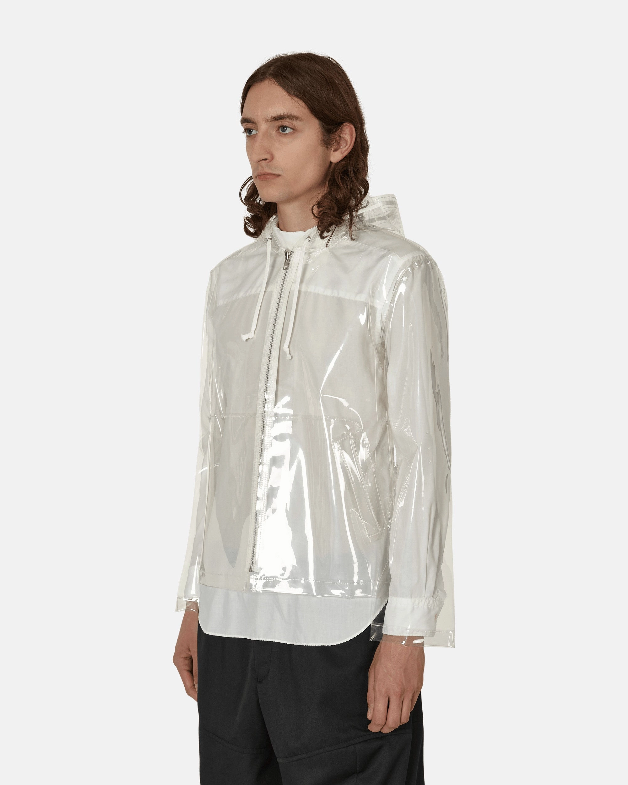 Clear Hooded Jacket White