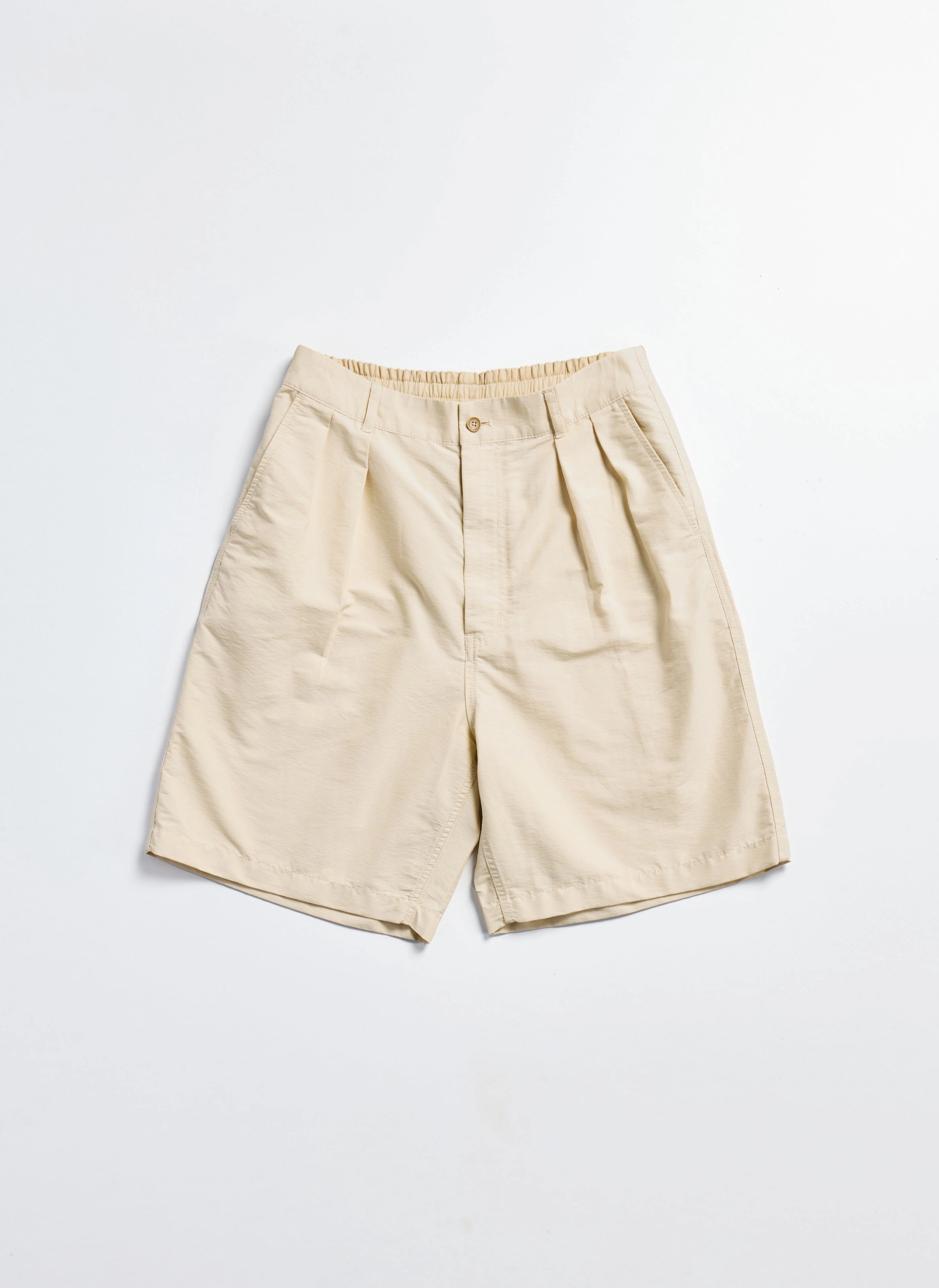 Cotton Nylon Pleated Shorts