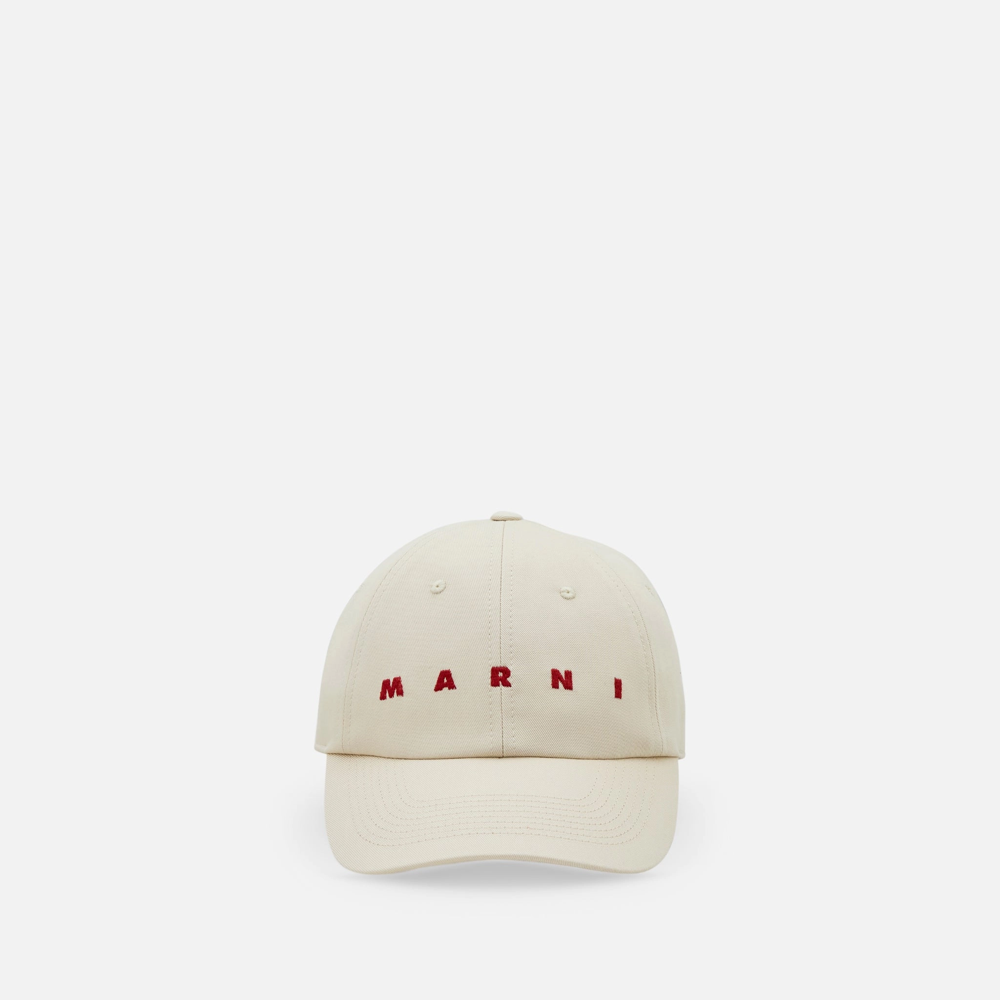 Embroidered Logo Baseball Cap Ivory