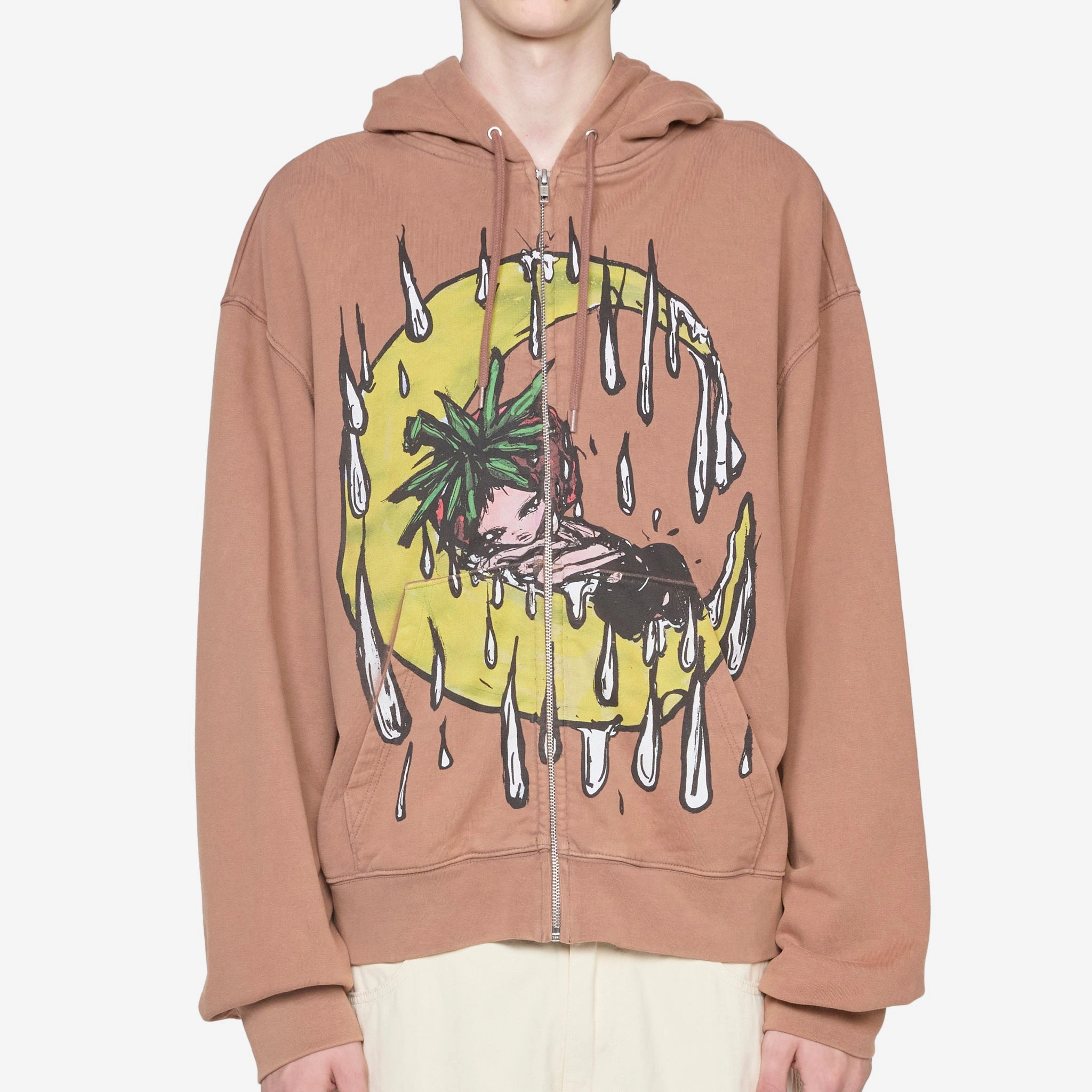 Eri Zip Up Hoodie Knit Brown