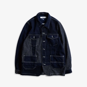 FDMTL | PATCHWORK 3RD JACKET RINSE  { INDIGO