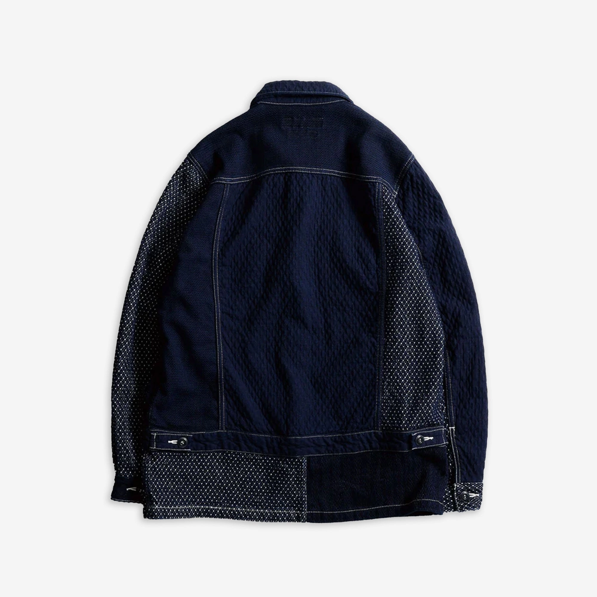 FDMTL | PATCHWORK 3RD JACKET RINSE  { INDIGO