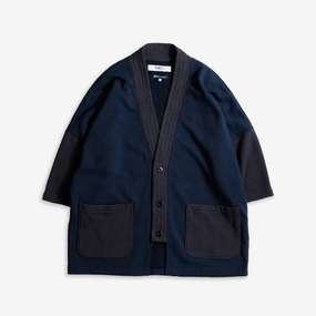 FDMTL | SWEAT S/S CARDIGAN  { NAVY