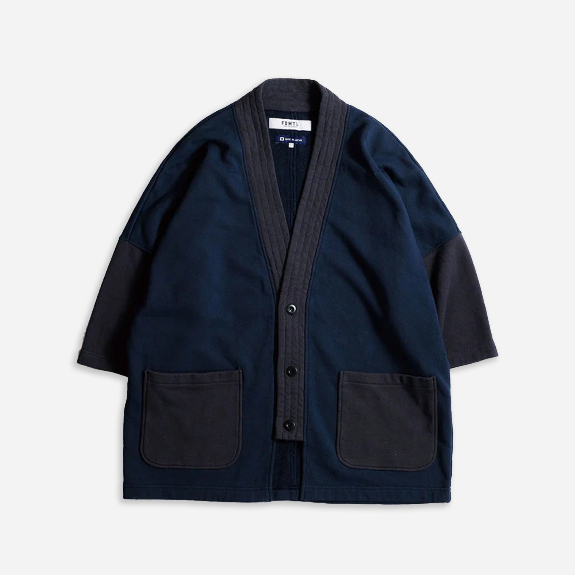 FDMTL | SWEAT S/S CARDIGAN  { NAVY