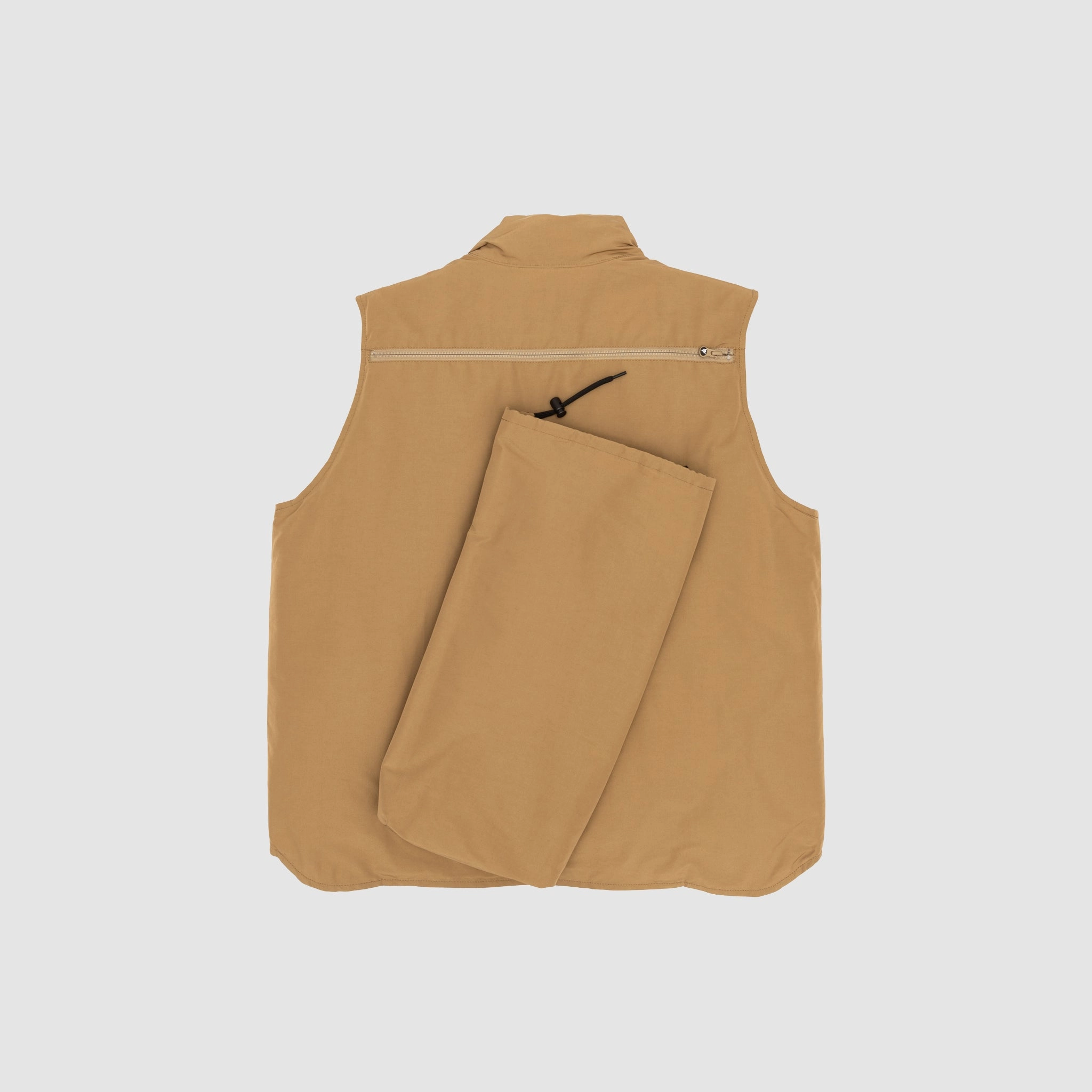 GROSGRAIN MULTI-POCKET ZIPPED DOWN VEST