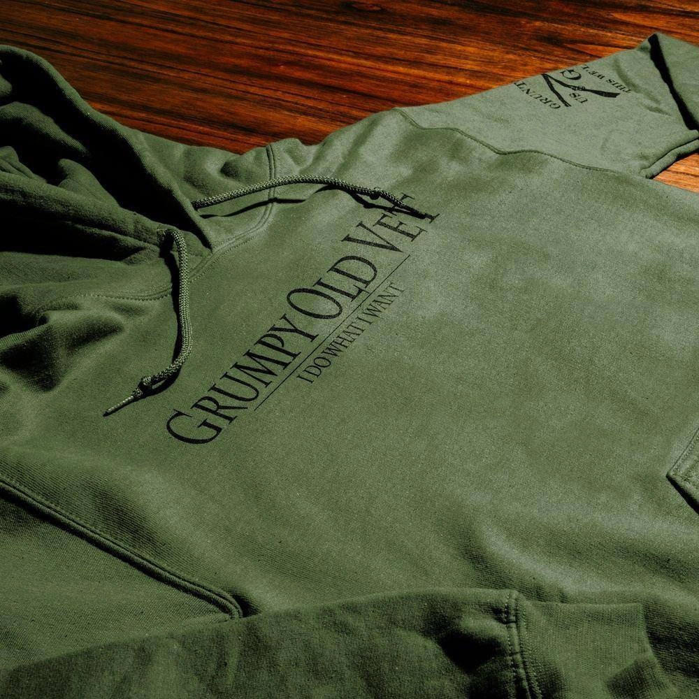 Grumpy Old Vet Hoodie - Military Green