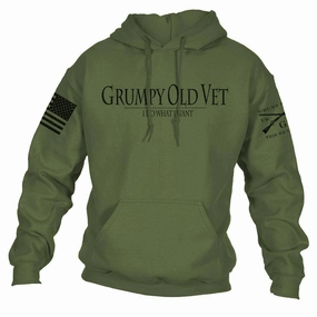 Grumpy Old Vet Hoodie - Military Green