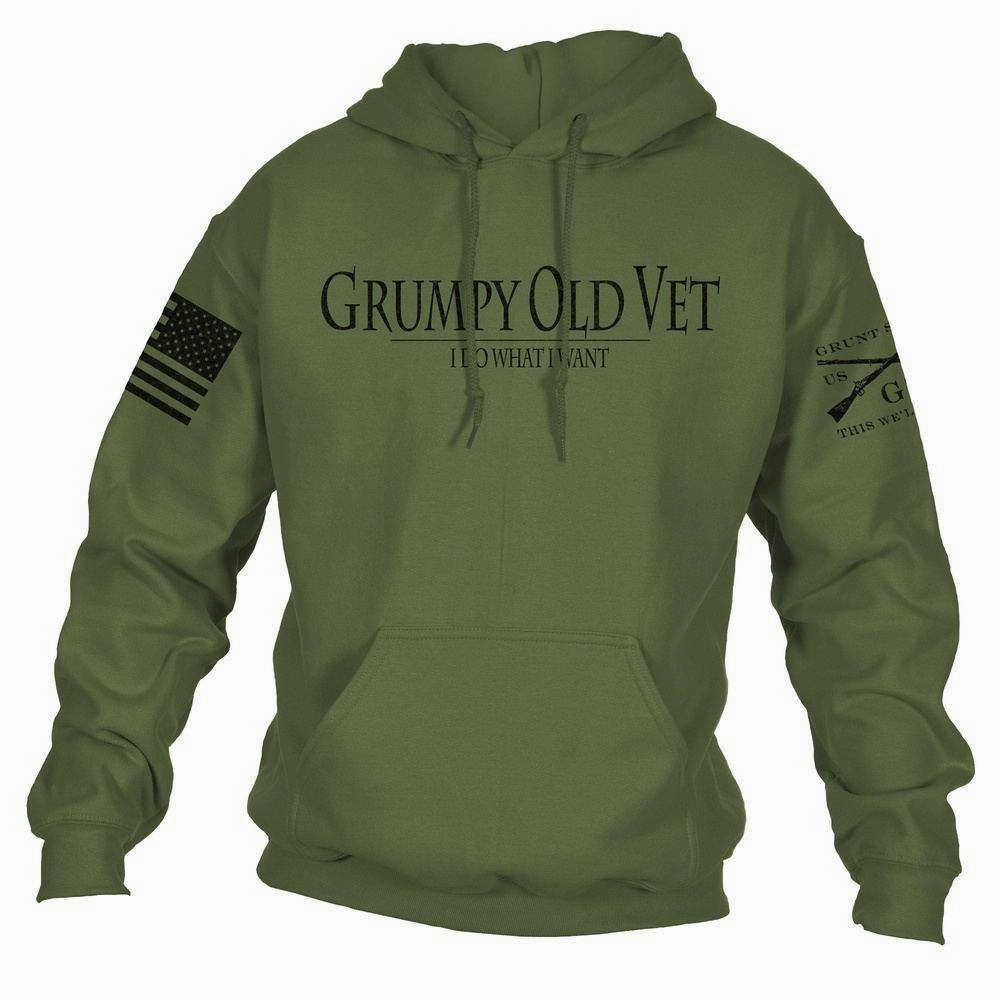 Grumpy Old Vet Hoodie - Military Green