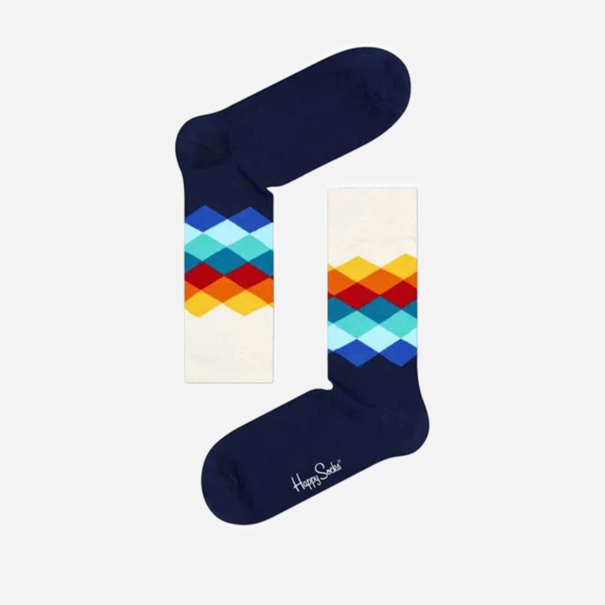 Happy Socks | FADED DIAMOND SOCK  { NAVY