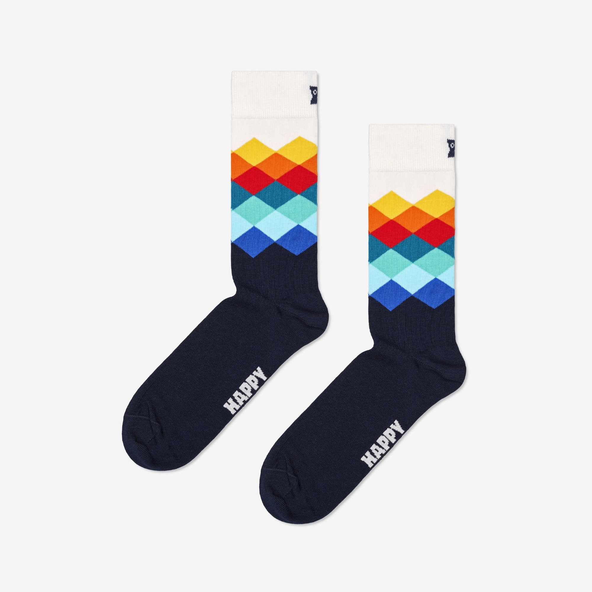 Happy Socks | FADED DIAMOND SOCK  { NAVY