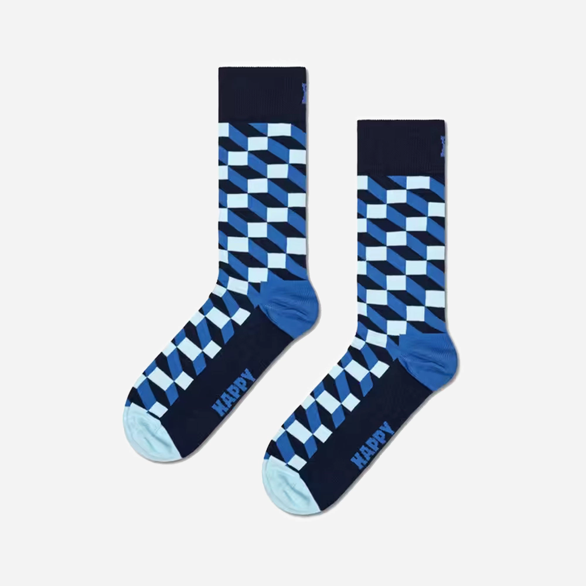 Happy Socks | FILLED OPTIC SOCK  { NAVY
