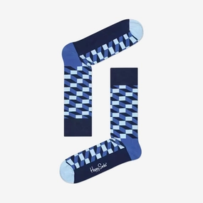 Happy Socks | FILLED OPTIC SOCK  { NAVY