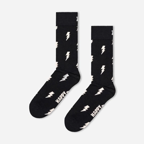 Happy Socks | FLASH SOCK  { BLACK/WHITE