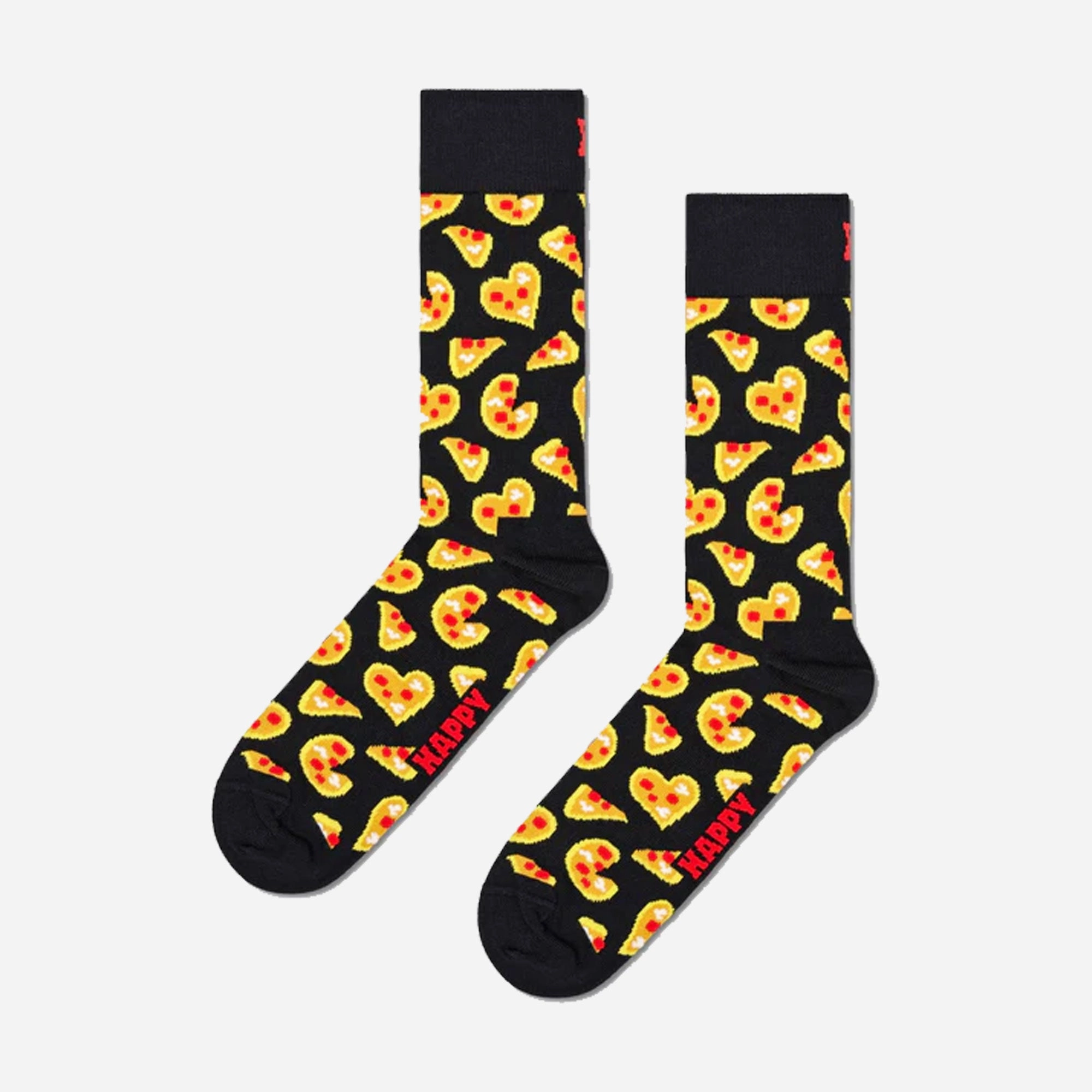 Happy Socks | PIZZA LOVE SOCK  { BLACK