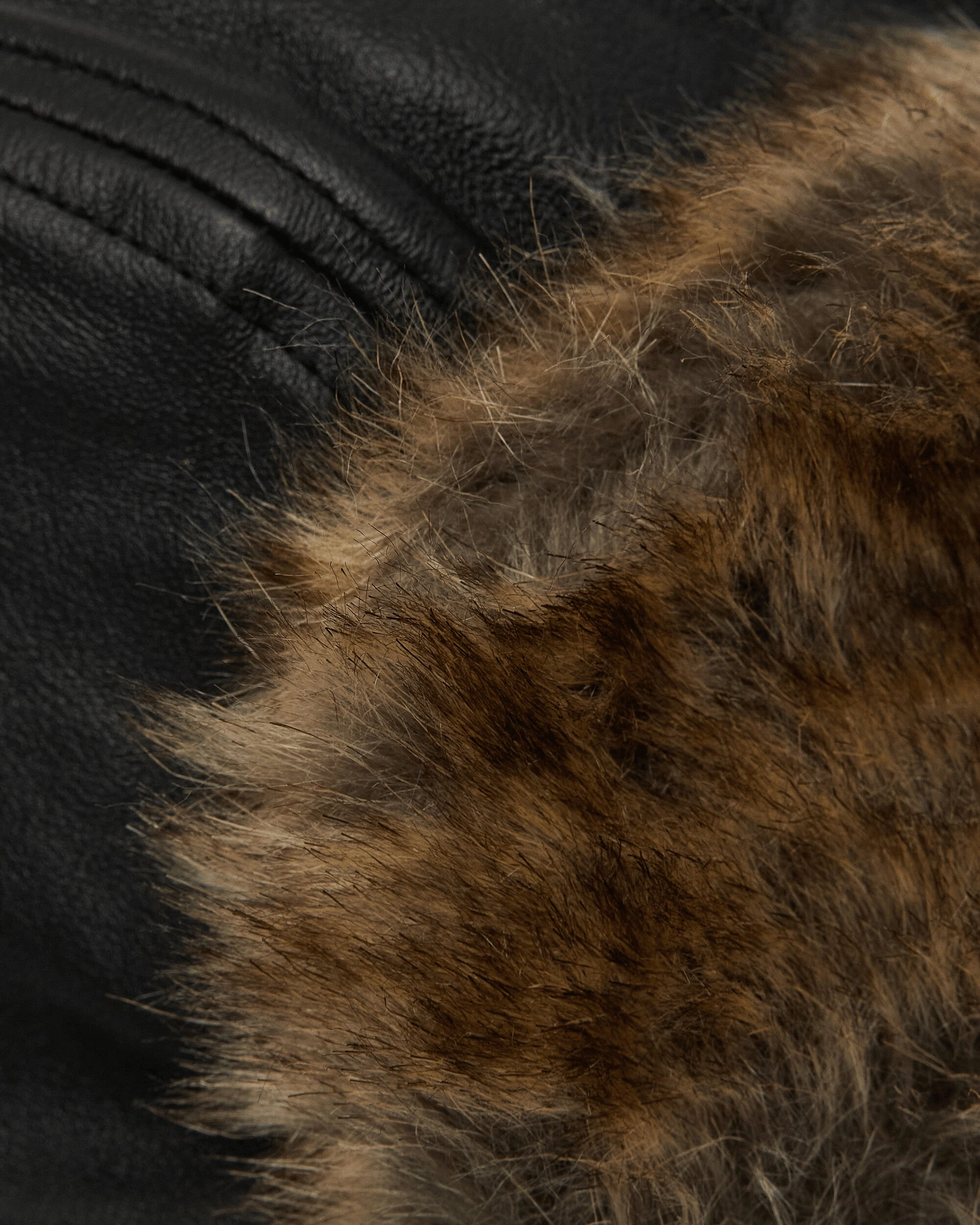 Image Leather Trapper Hat Black