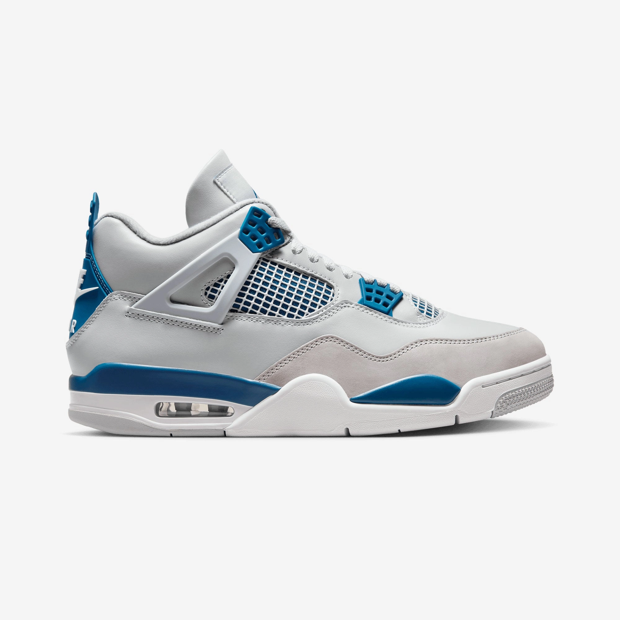 Jordan | AIR JORDAN 4 RETRO  { OFF WHITE/MILITARY BLUE-NEUTRAL GREY
