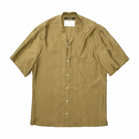 Luxe Cupro Box Shirt 'Khaki'