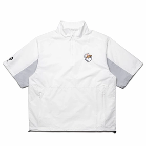 Malbon Golf Evergreen Nylon Windshirt - White