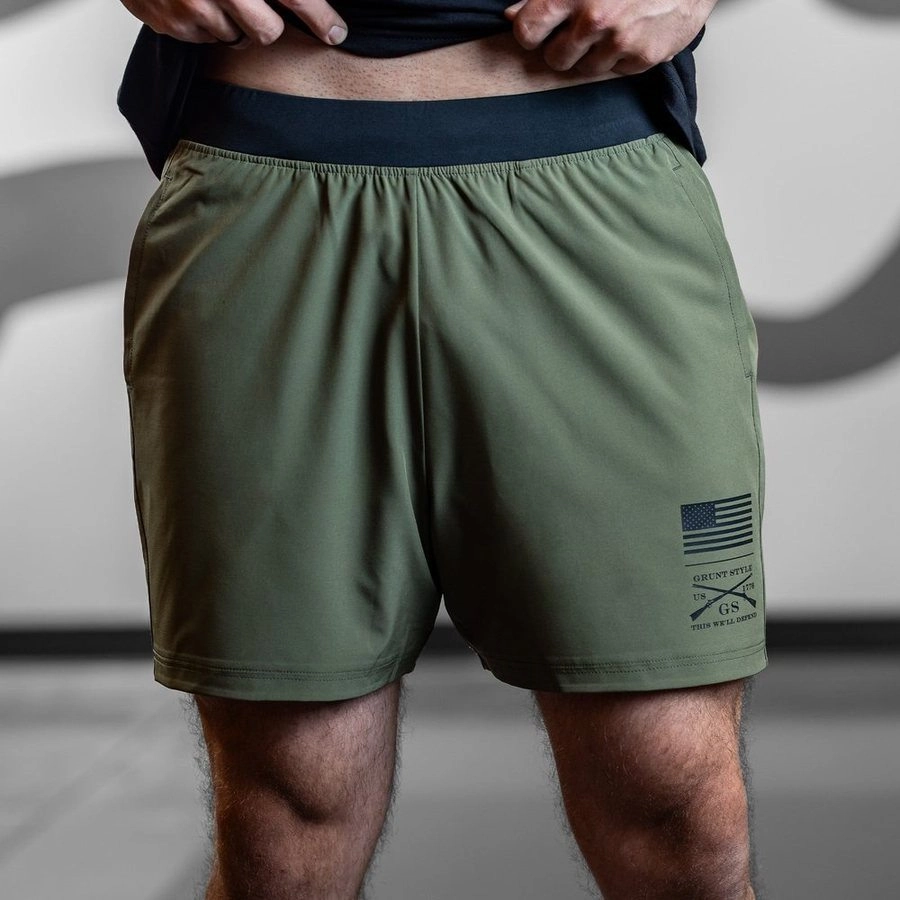 Men's Training Shorts - Military Green