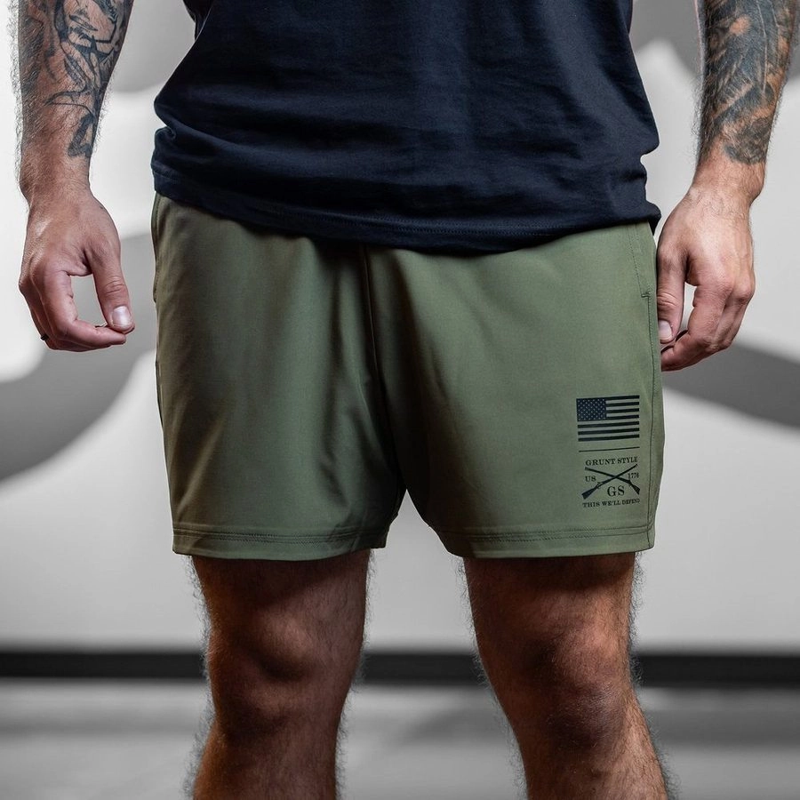 Men's Training Shorts - Military Green