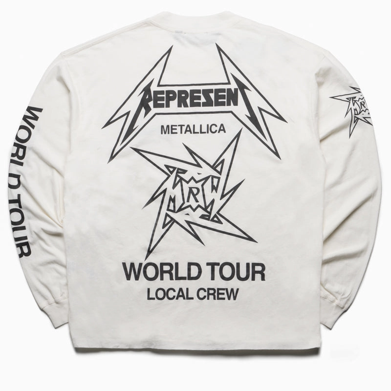 Metallica x Represent Local Crew L/S Tee - Flat White