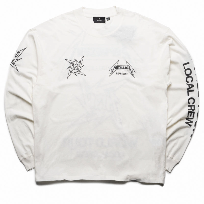 Metallica x Represent Local Crew L/S Tee - Flat White