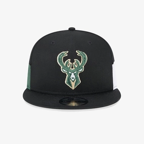 New Era | MILWAUKEE BUCKS MULTI PATCH BLACK 9FIFTY SNAPBACK CAP  { BLACK