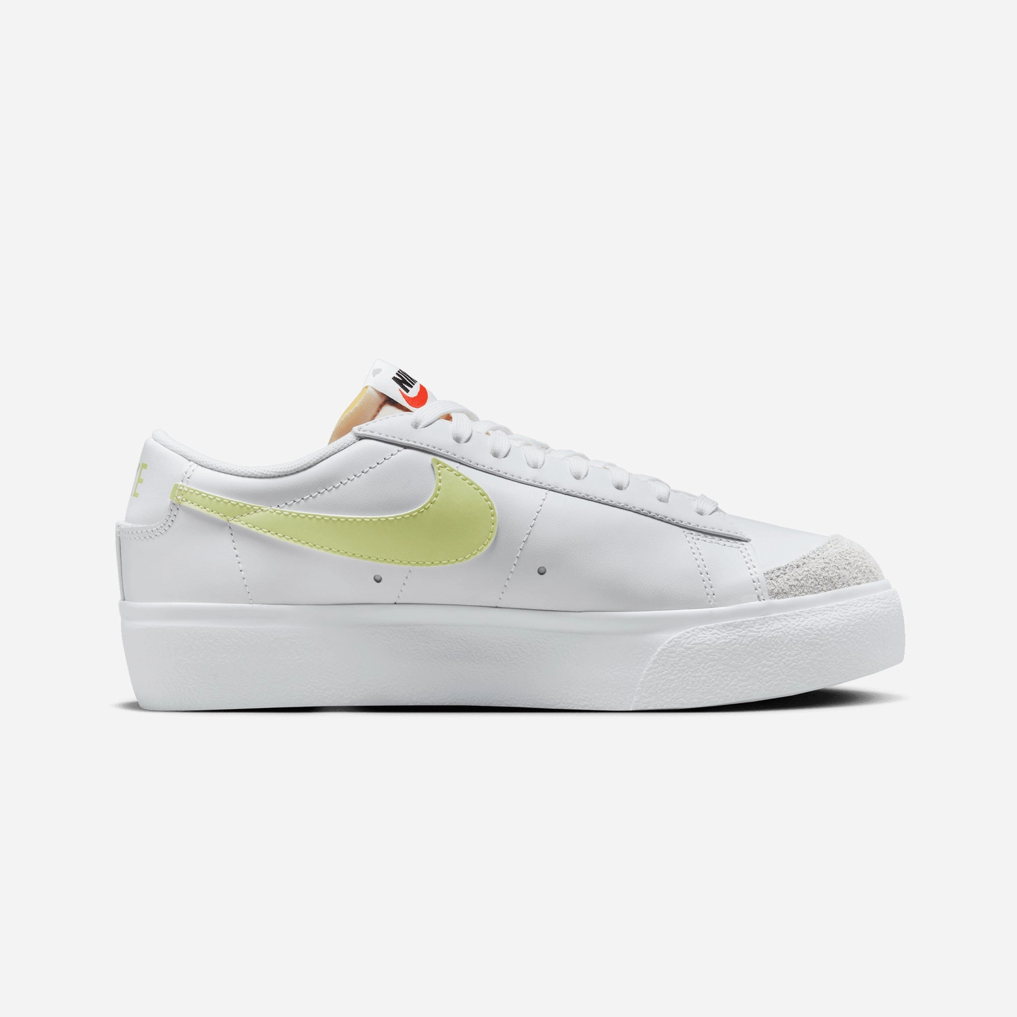 NIKE | BLAZER LOW PLATFORM { WHITE/LIFE LIME-TM ORANGE-BLACK