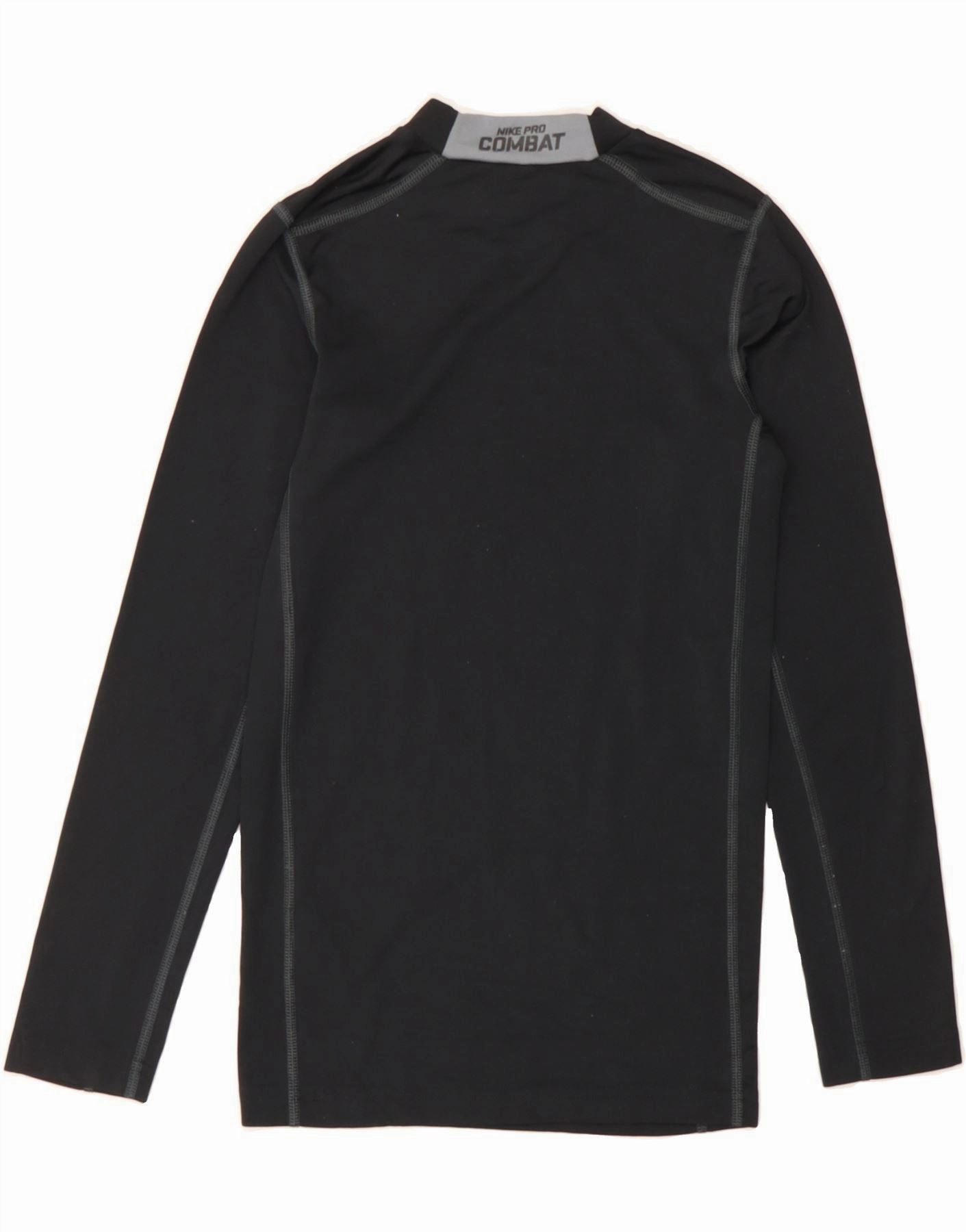 NIKE Girls Dri Fit Graphic Top Long Sleeve 13-14 Years XL Black Polyester