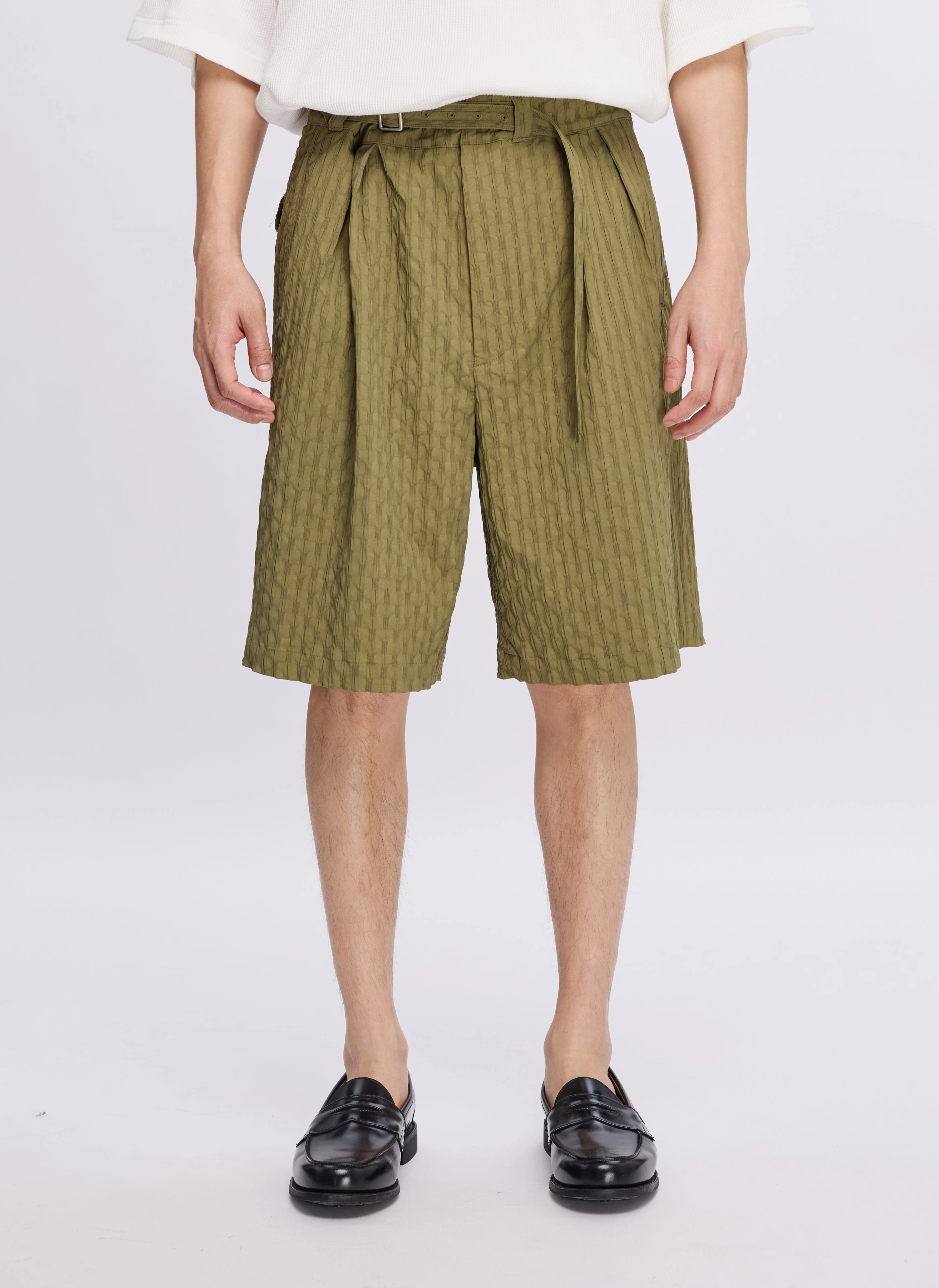Nylon Spandex Jacquard Gurkha Shorts