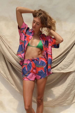 Paz Linen Short - Canopy Print