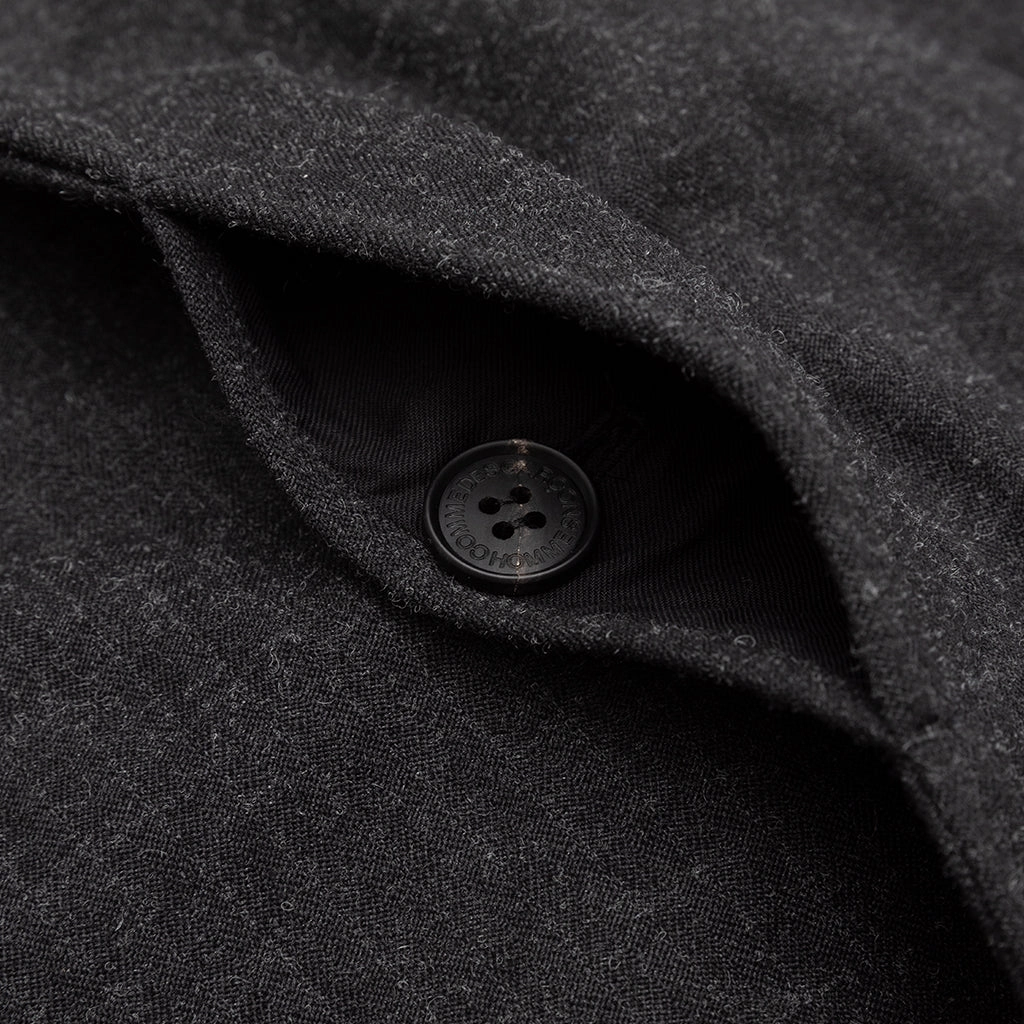 POLYESTER WOOL HERRINGBONE MAC COAT