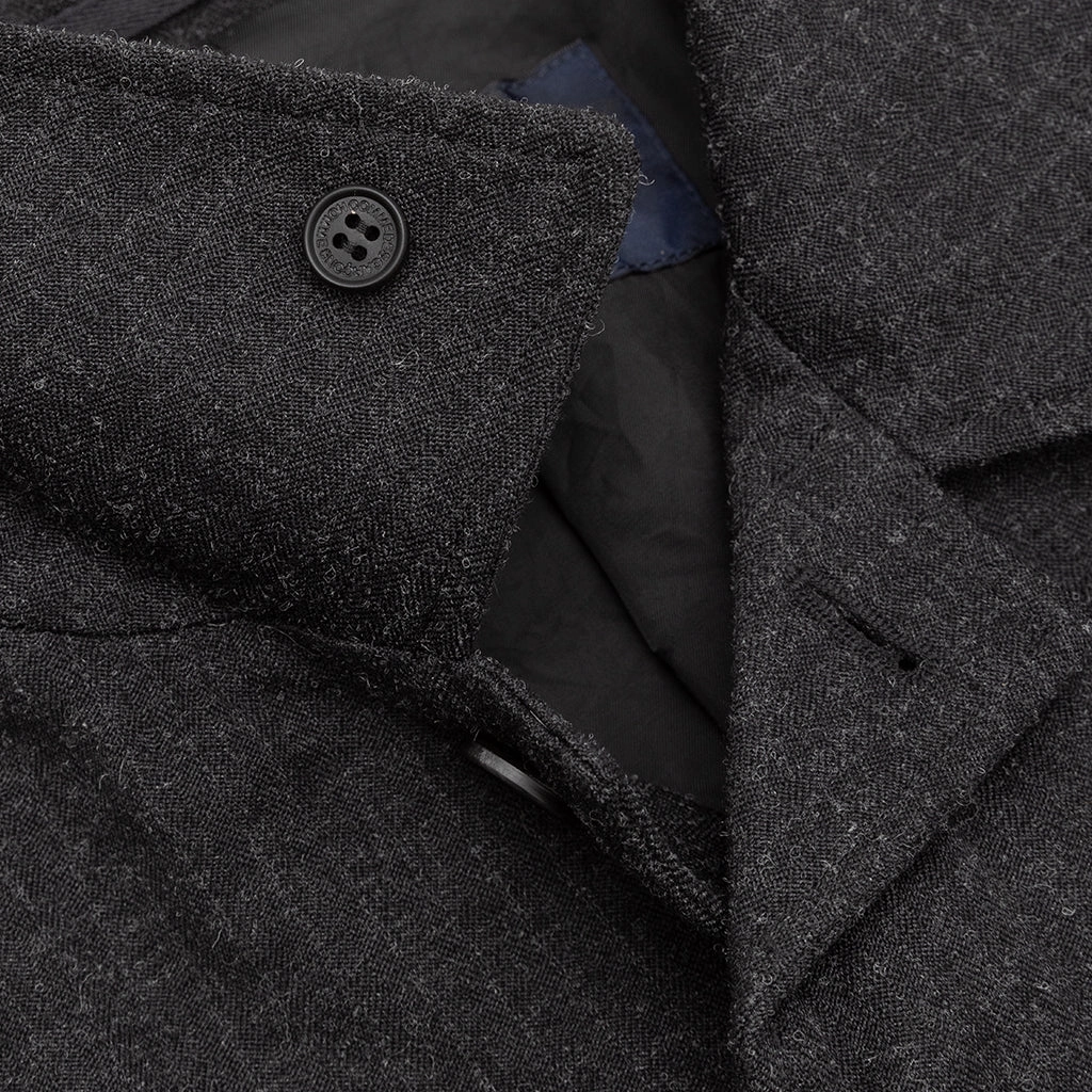POLYESTER WOOL HERRINGBONE MAC COAT