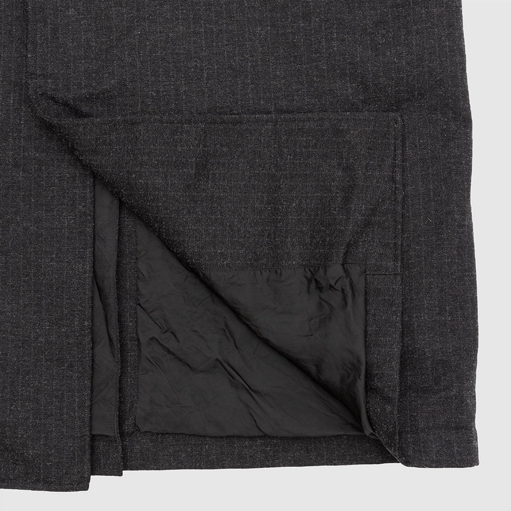 POLYESTER WOOL HERRINGBONE MAC COAT